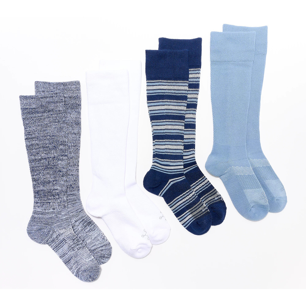 Tommie Copper 4 Pack UltraTemp & Ultraguard WOTC Socks - Blue Stripe Small